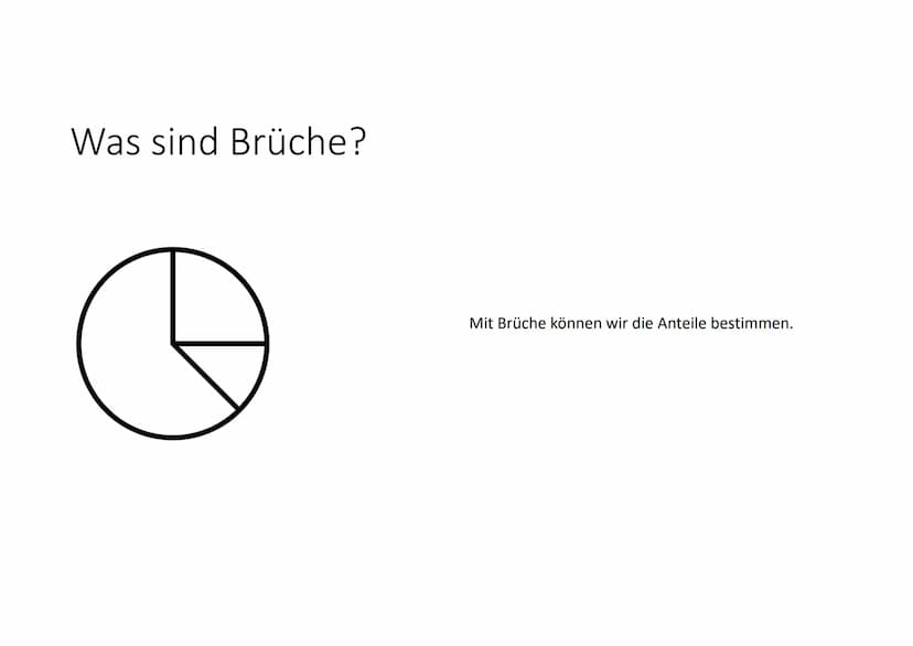 Brüche
- wiederholen
@A.Kilinc
18.12.2020 Was sind Brüche?
e
Mit Brüche können wir die Anteile bestimmen. Ein Bruch besteht aus Zähler, Bruc