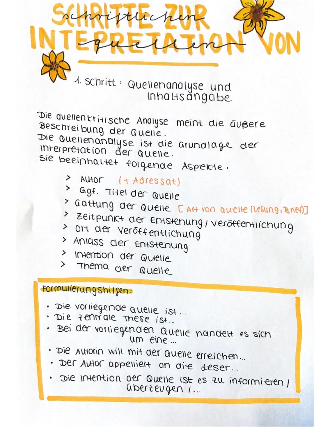 Interpretation von Quellen
