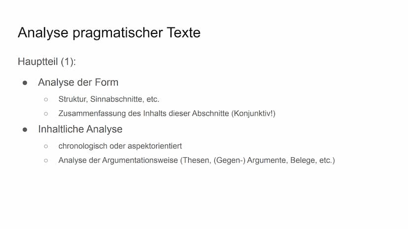 Gliederung
• Analyse pragmatischer Texte
• Interpretation literarischer Texte
• Erörterung literarischer Texte
Erörterung pragmatischer Text
