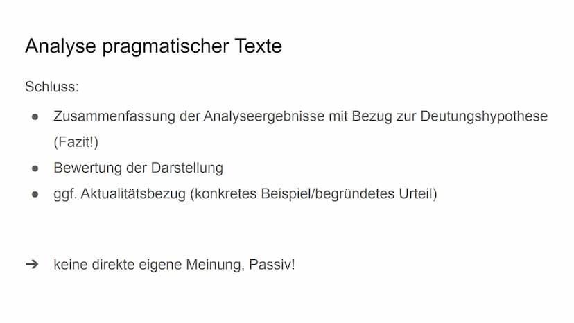 Gliederung
• Analyse pragmatischer Texte
• Interpretation literarischer Texte
• Erörterung literarischer Texte
Erörterung pragmatischer Text