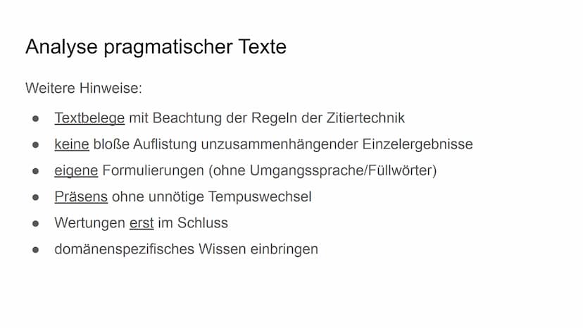 Gliederung
• Analyse pragmatischer Texte
• Interpretation literarischer Texte
• Erörterung literarischer Texte
Erörterung pragmatischer Text