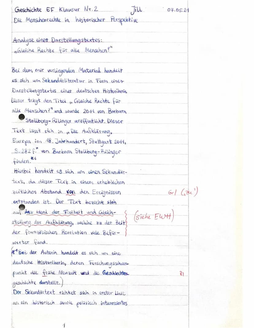 GE-GK-EF/
Materialgrundlage
Name:
Jiu
Aufgabenstellung
Klausur Nr. 2
Gleiche Rechte für alle Menschen?
- Die Menschenrechte in historischer 