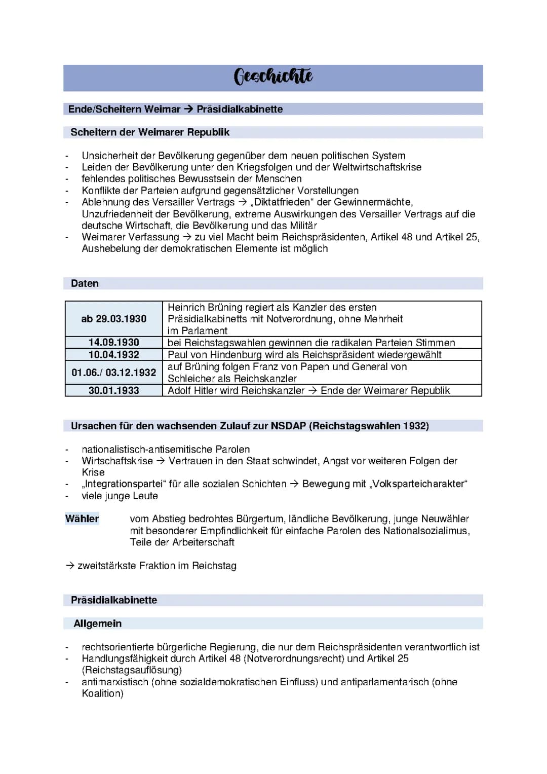 Warum die Weimarer Republik Scheiterte: Einfache Erklärungen und Schaubilder
