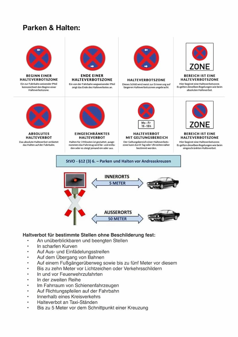 Sicherheitsabstand:
Außerhalb geschlossener Ortschaften: halber Tacho
(100 km/h -> 50 km/h
●
Innerhalb geschlossener Ortschaften: drei Pkw L