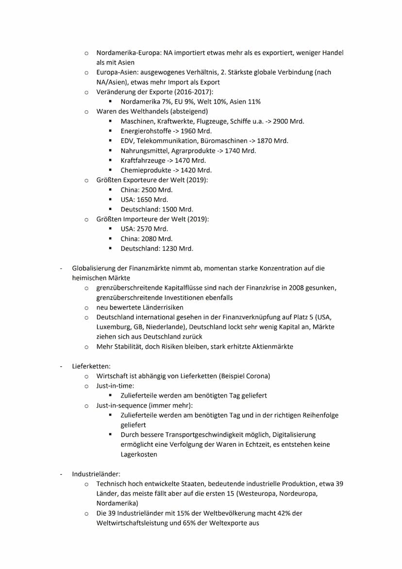 Die ökonomische Dimension der Globalisierung (Entwicklung von Handels-, Dienstleistungs- und
Kapitalströmen, Zahlungsbilanz)
Globalisierung: