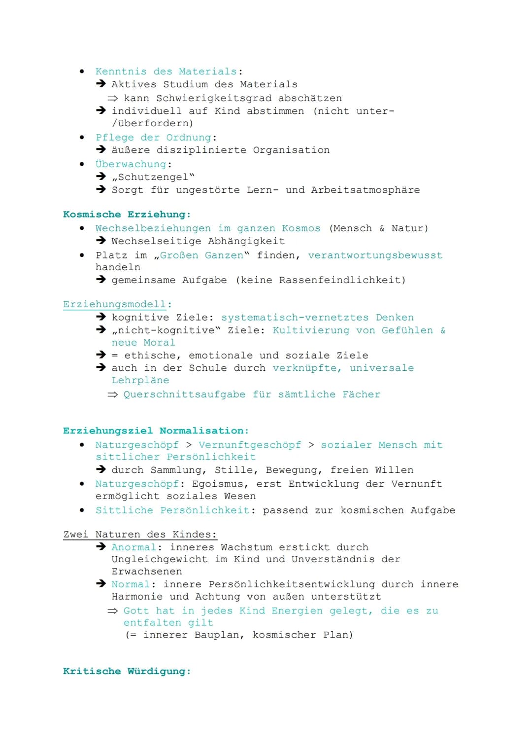 Biografie:
● 1870 1952 aus Italien
● Studium:
➜Medizin (Promotion)
Psychologie
Maria Montessori
→ Pädagogik
⇒ breites wissenschaftliches Fun