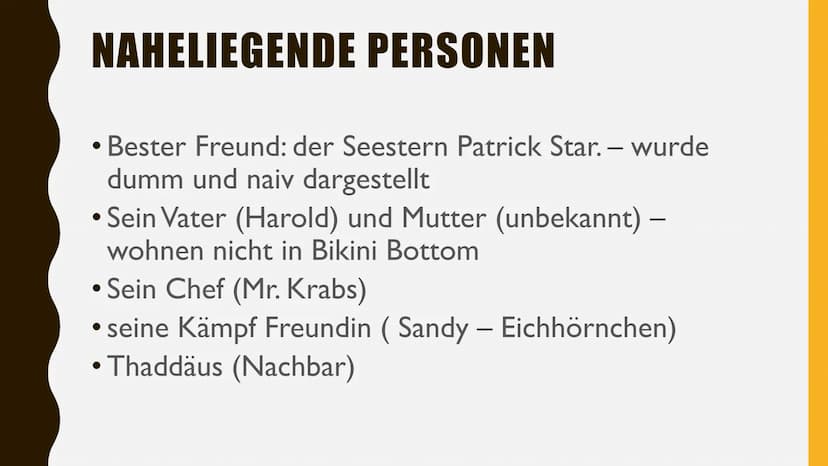SPONGEBOB
SCHWAMMKOPF
PRÄSENTIERT VON
ALIZA & NEVA $3
S
ICH BIN
BEREIT
Er verwendet
dieses Zitat wenn
er zur Arbeit
geht. GLIEDERUNG
1. BIOG