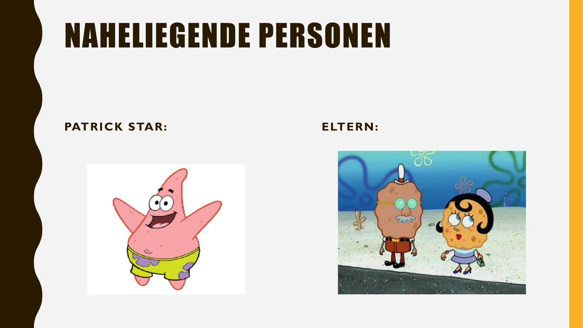 SPONGEBOB
SCHWAMMKOPF
PRÄSENTIERT VON
ALIZA & NEVA $3
S
ICH BIN
BEREIT
Er verwendet
dieses Zitat wenn
er zur Arbeit
geht. GLIEDERUNG
1. BIOG