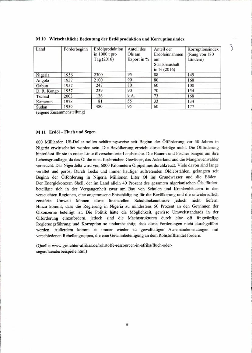 Erdkunde Name:
EK GK QI
Reihenthema: Globale Disparitäten
Vierte Klausur
Klausurthema: Rohstoffförderung als Impuls für eine nachhaltige Ent