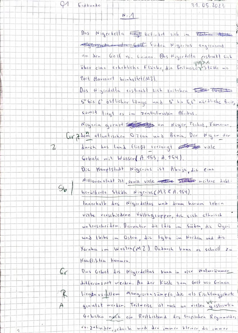 Erdkunde Name:
EK GK QI
Reihenthema: Globale Disparitäten
Vierte Klausur
Klausurthema: Rohstoffförderung als Impuls für eine nachhaltige Ent