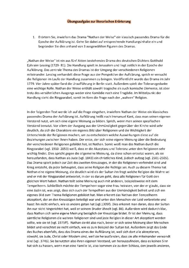 Know literarische Erörterung Nathan der Weise  thumbnail