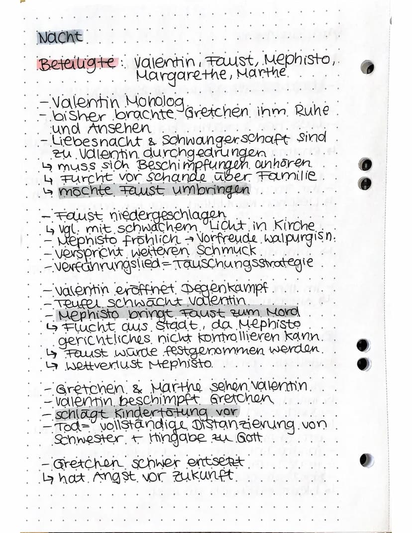  Straße
Beteiligte: Fausti Mephisto, Margarethe
erste Begegnung zw. Faust & Gretchen.
spricht sie direkt an
Anmache scheitert → Gretchen geh