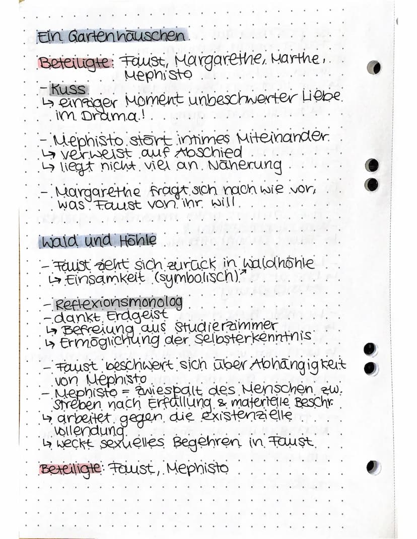  Straße
Beteiligte: Fausti Mephisto, Margarethe
erste Begegnung zw. Faust & Gretchen.
spricht sie direkt an
Anmache scheitert → Gretchen geh
