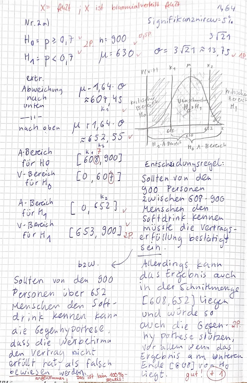 Hilfsmittelfreier Teil (15P)
Klausur Nr. 1
0,5
Aufgabe 1 (5P)
50 % der der Studierenden, die sich zu einer Klausur anmelden, sind
Wiederhole