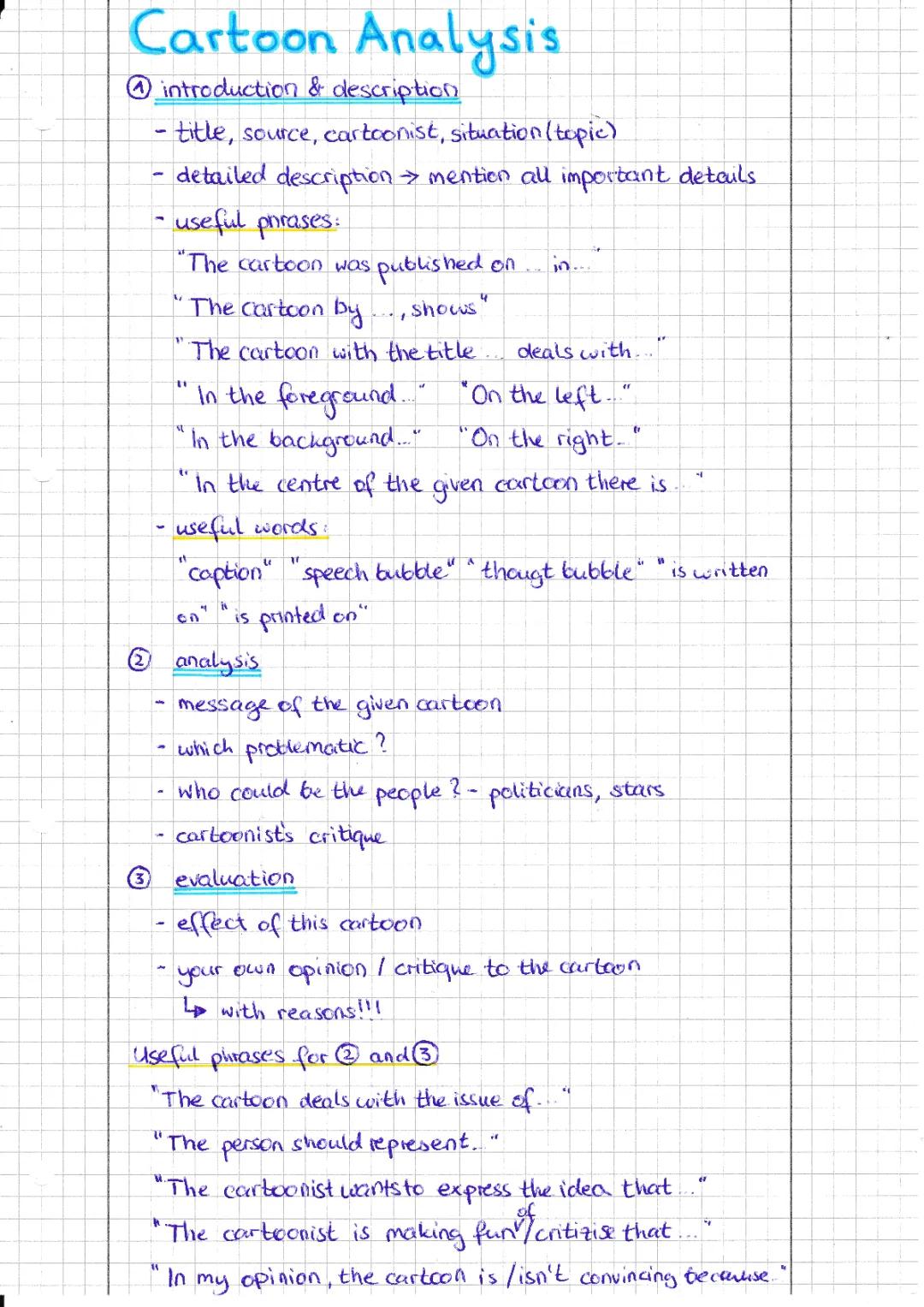 Cartoon Analysis Examples and Tips for English