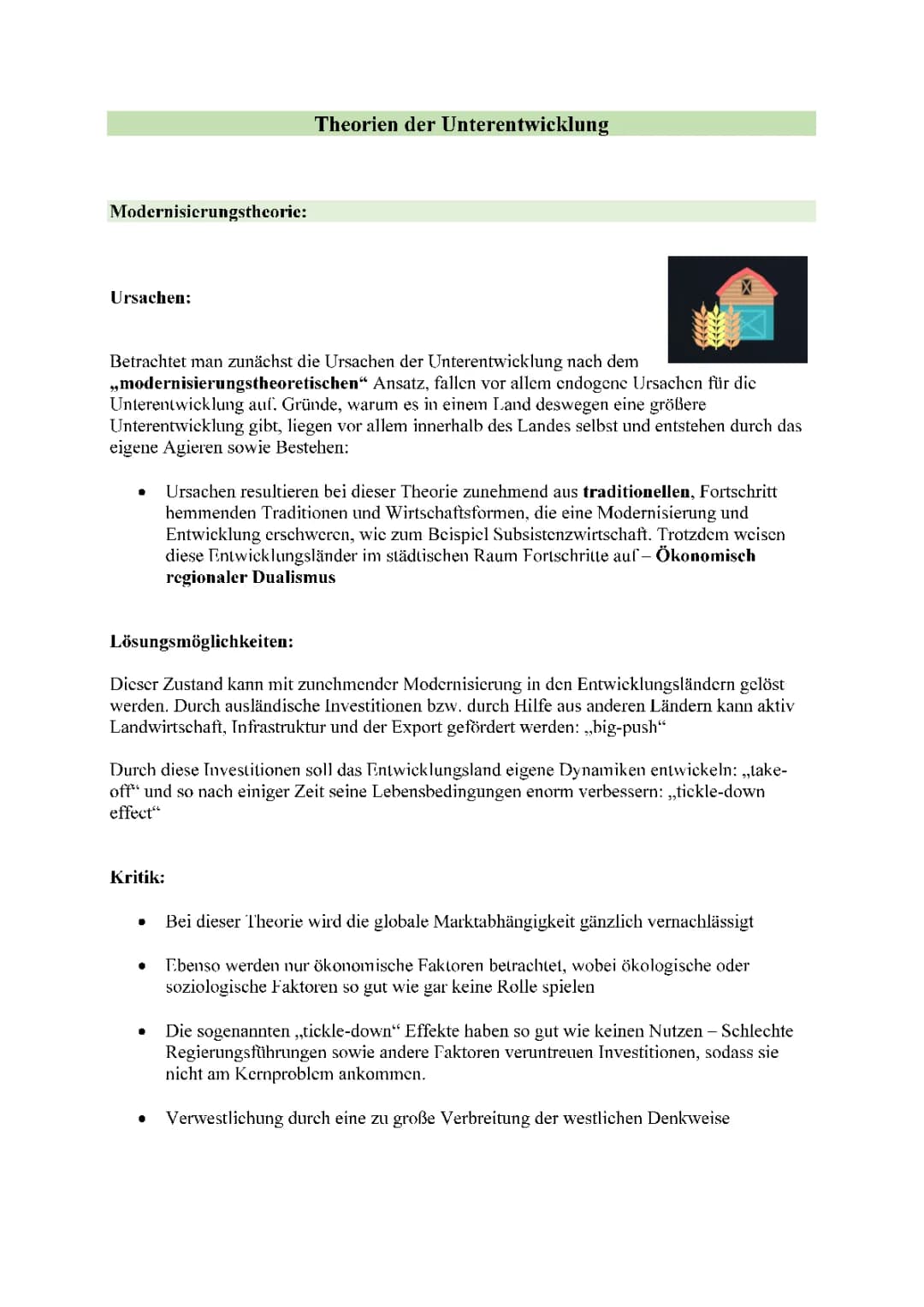 Theorien zur Unterentwicklung: Dependenz, Modernisierung und Geodeterminismus