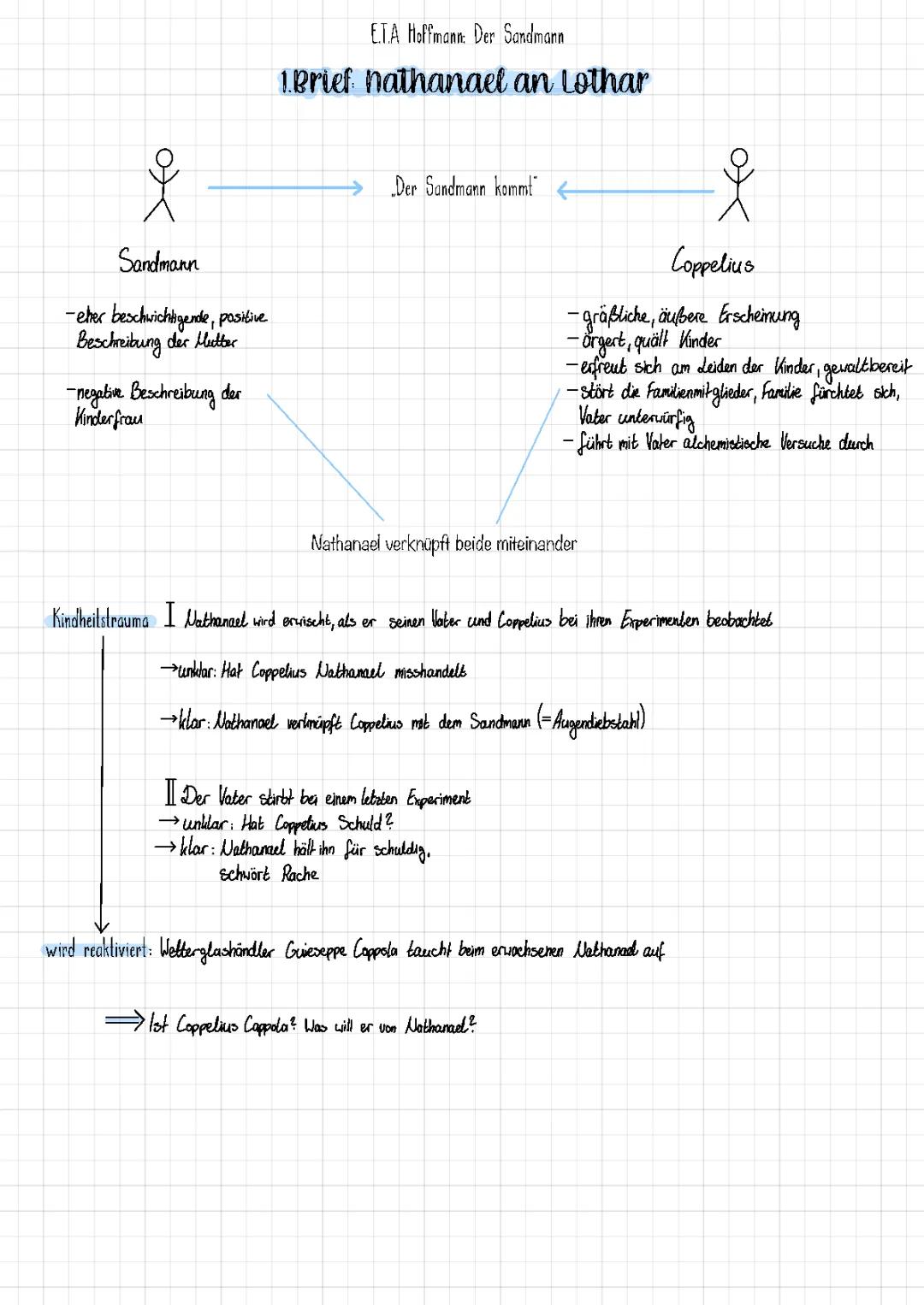 Der Sandmann Zusammenfassung und Analyse - 1. Brief