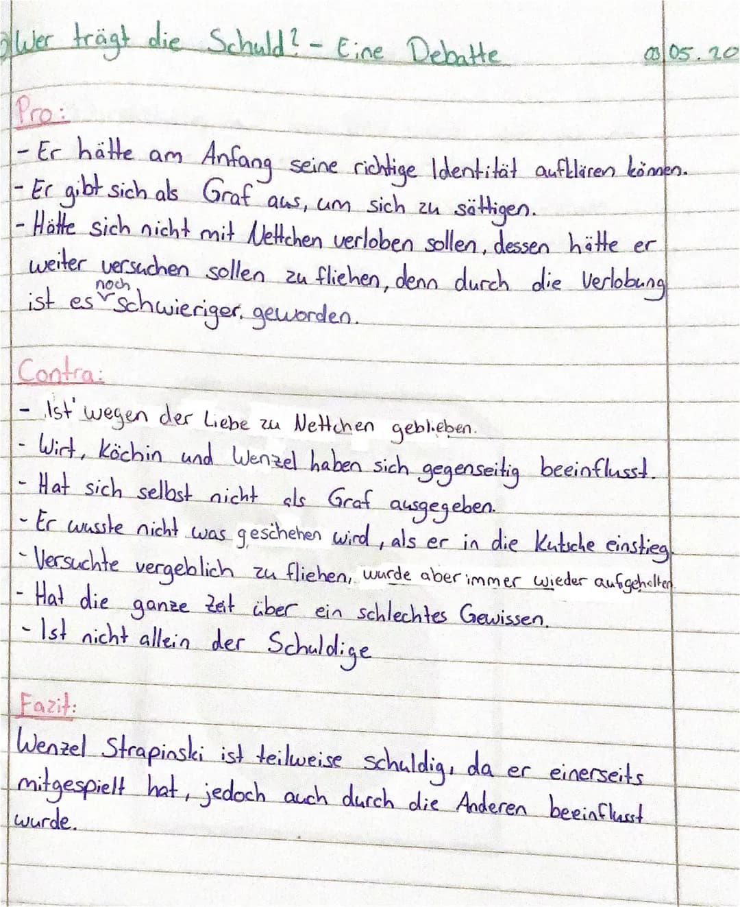 Wer trägt die Schuld? - Eine Debatte
Pro:
- Er hätte am
Anfang
seine richtige Identität aufklären können.
- Er gibt sich als Graf aus, um si