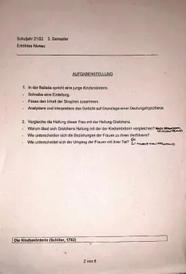 Know 14 PUNKTE GEDICHTANALYSE "Die Kindsmörderin" von Friedrich Schiller (Vorabitur Klausur) thumbnail