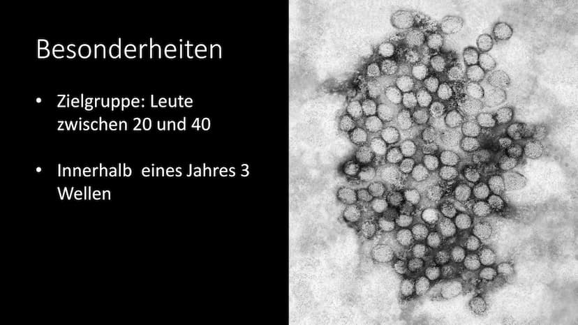 Die spanische Grippe Inhaltsverzeichnis
Besonderheit der Grippe
Symptome
Ausbruch
Maßnahmen
Folgen weltweit
Aufbau des Erregers
Vorgehenswei