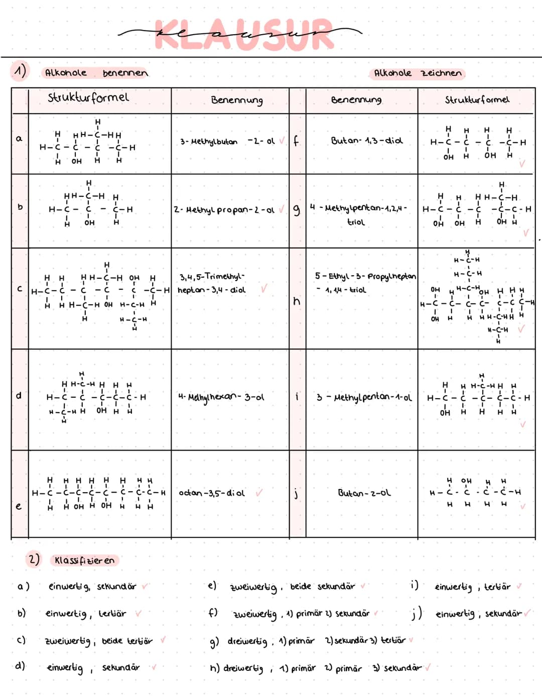 (1) Alkohole benennen
Struktur formel
a
5
b
d
a)
b)
c)
H
HH-C-HH
H-C-CC-C-H
OH H H
d)
H-U-I
н
H-U-U-T
HH-C-H H
HH
CH-C-C- C -C
A
H-C- C
A
OH