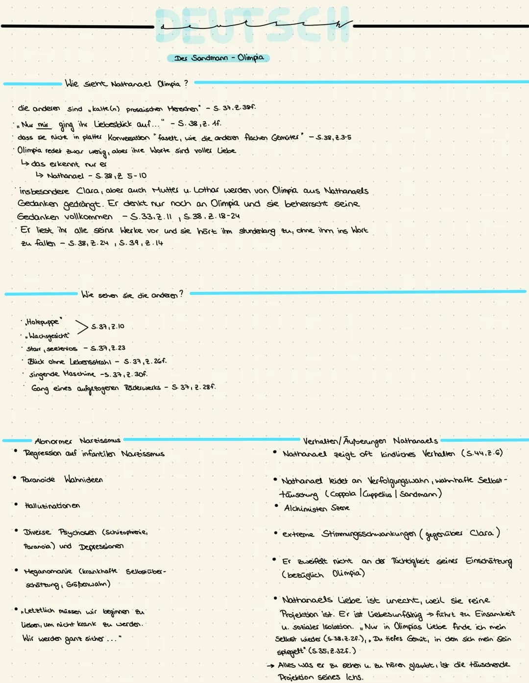 Der Sandmann E.T.A. Hoffmann
تسبب
Absicht:
Sandmann-Geschichte (S.7-8)
-Sandwurf in Augen der Kinder
Ziel: Augen springen heraus, Diebstahl
