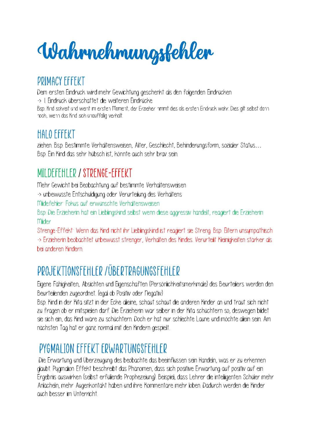 Wahrnehmungsfehler Liste: Primacy, Halo, Projektionsfehler und mehr