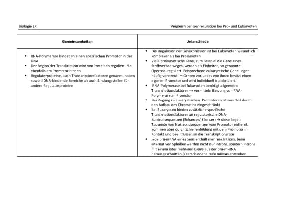 Know Vergleich der Genregulation bei Pro- und Eukaryoten thumbnail