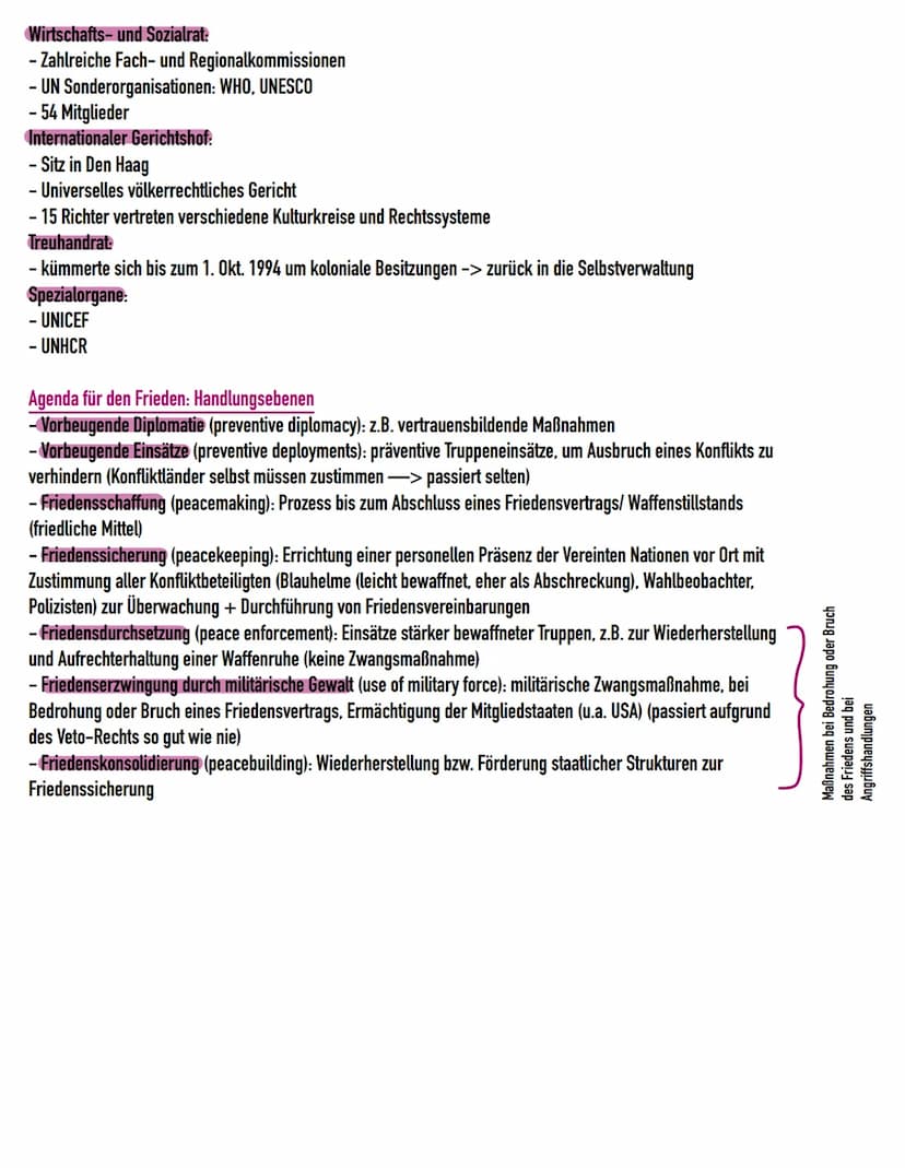 XMind
Entstehung der UN
- Idee entsteht mit dem Scheitern des Völkerbundes im zweiten Weltkrieg -> Suche nach neuen Wegen der Internationale