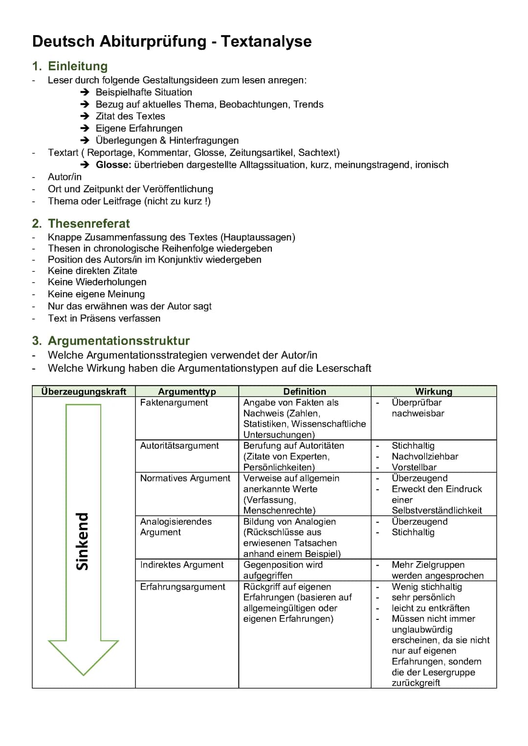 Abiturprüfung Textanalyse