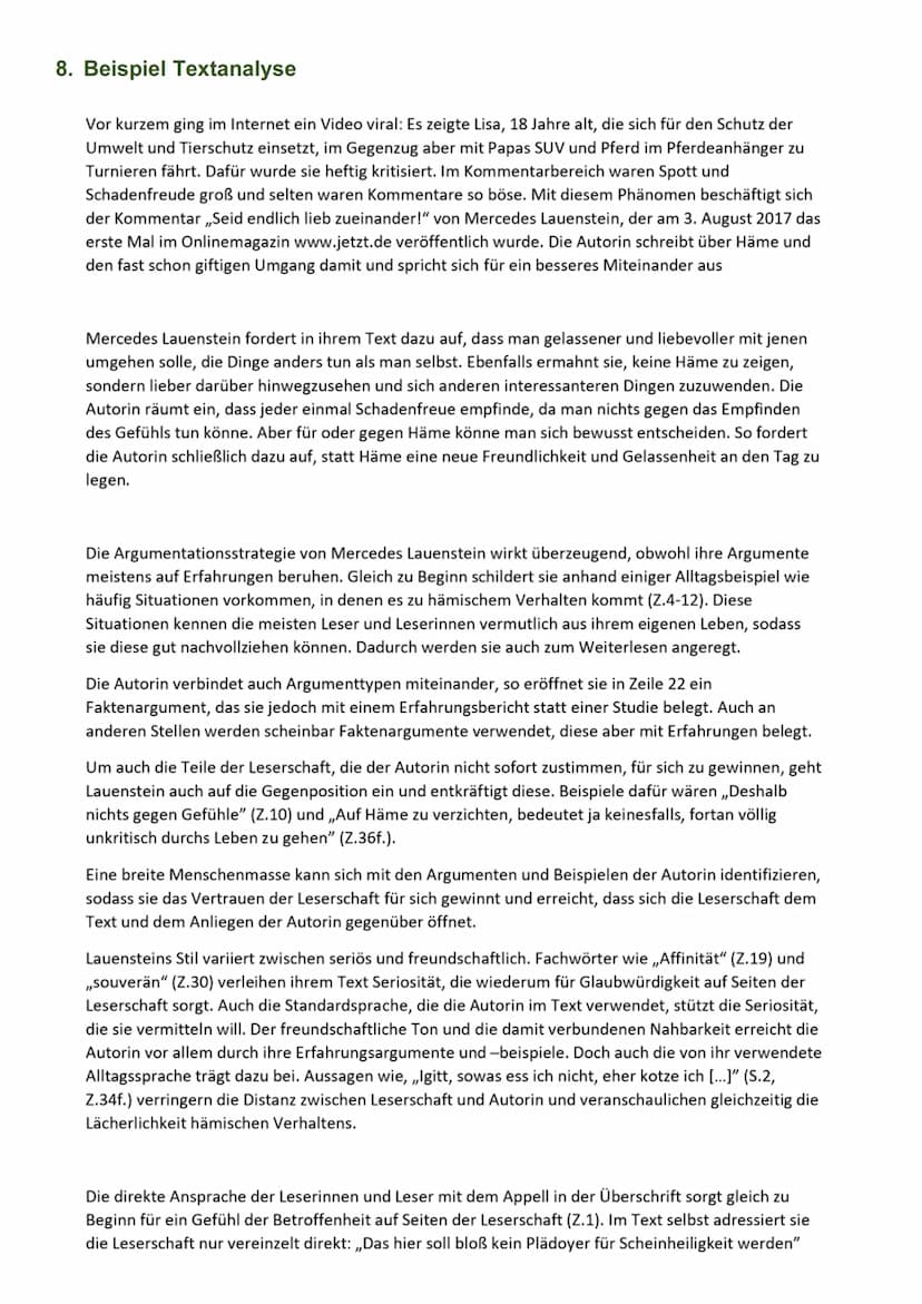 # Deutsch Abiturprüfung - Textanalyse

1. Einleitung
- Leser durch folgende Gestaltungsideen zum lesen anregen:
  → Beispielhafte Situation

