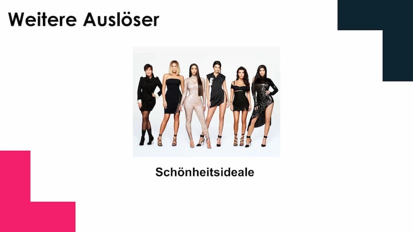 ESSSTORUNGEN gliederung
1
Arten von Essstörungen
2 Auslöser von Essstörungen
3
Magersucht (Anorexie)
Ess-Brech-Sucht (Bulimie)
Binge-Eating-