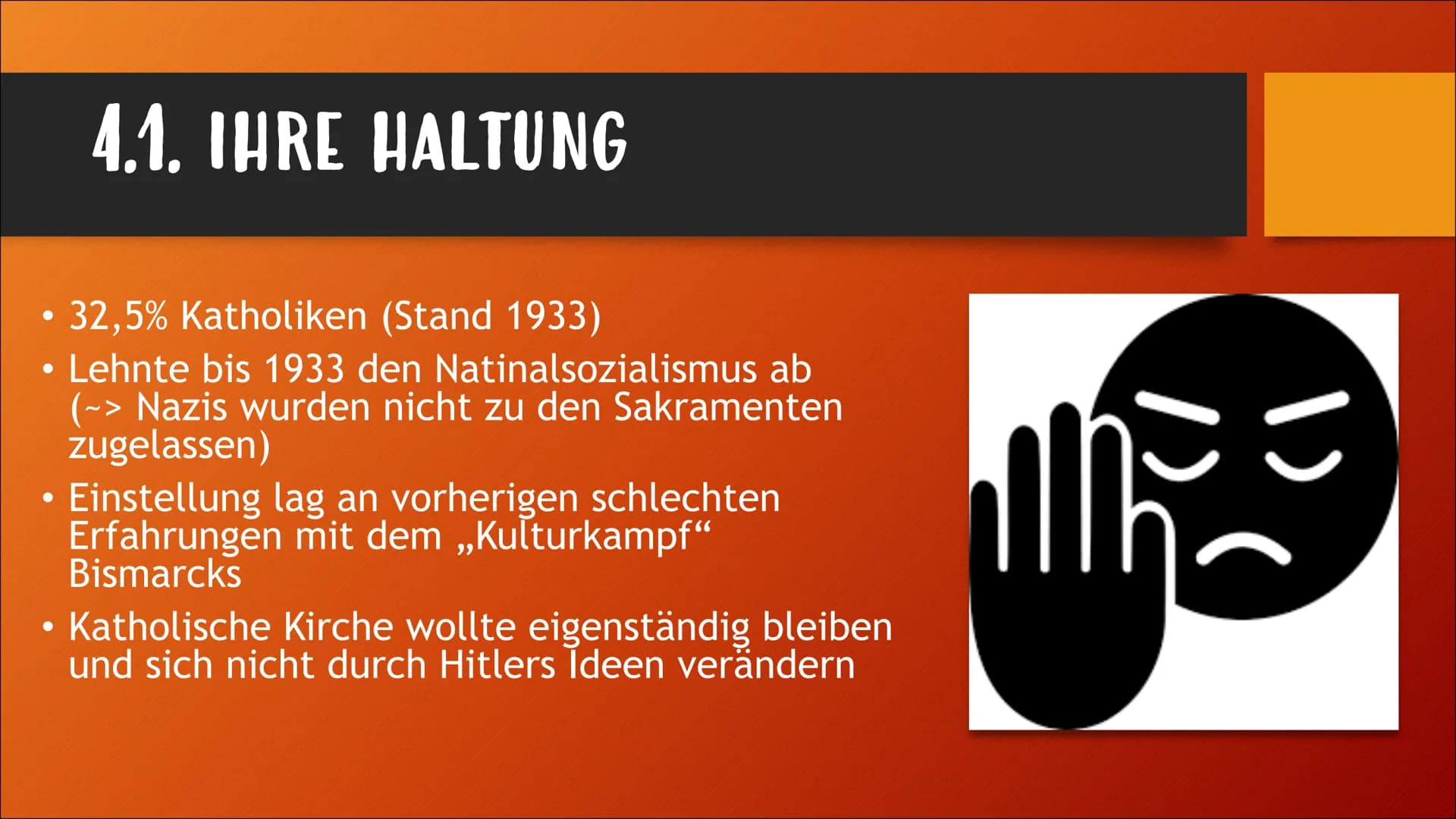 KIRCHE IM NATINALSOZIALISMUS
Von Nora Klammt GLIEDERUNG
• 1. Allgemeine Infos
●
2. Hitlers Vorstellung von Kirche
●
• 3. Die evangelische Ki