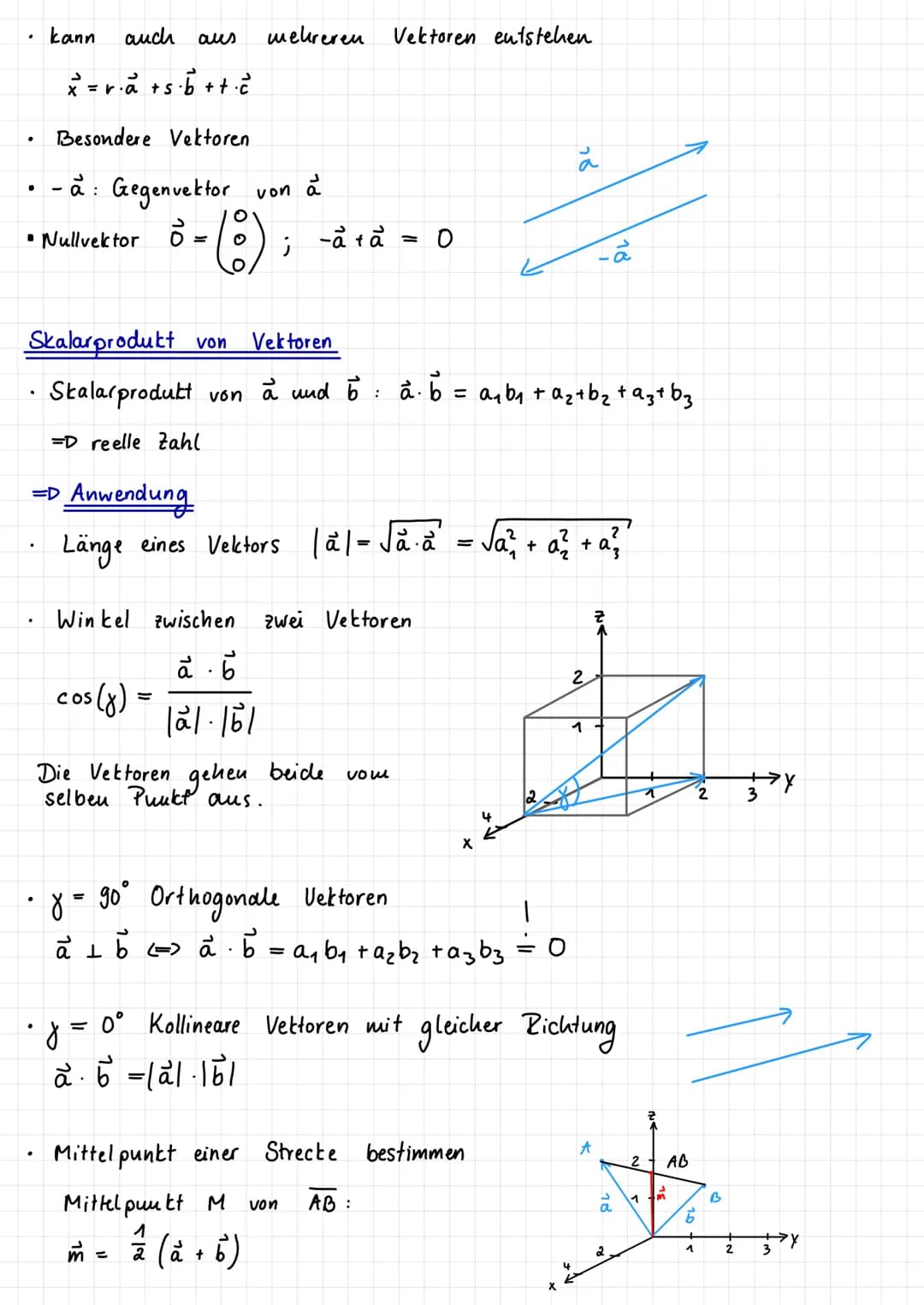 Koordinatensystem im Raum
.
X
4
Vektoren
2
.
2
1
Der Vektor
·P(-2/1/3)
1
3
-
> OP - ( ²3² )
=
Lineare Algebra
+
2
Verschiebungen im Raum
Mit