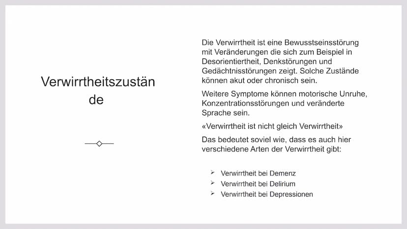 KLIENTINNEN UND
KLIENTEN MIT
VERWIRRTHEITS-
ZUSTÄNDEN
UNTERSTÜTZEN
Handlungskompetenz C.5
Lia Seraina Bäni Inhaltsverzeichnis
Bedeutung für 
