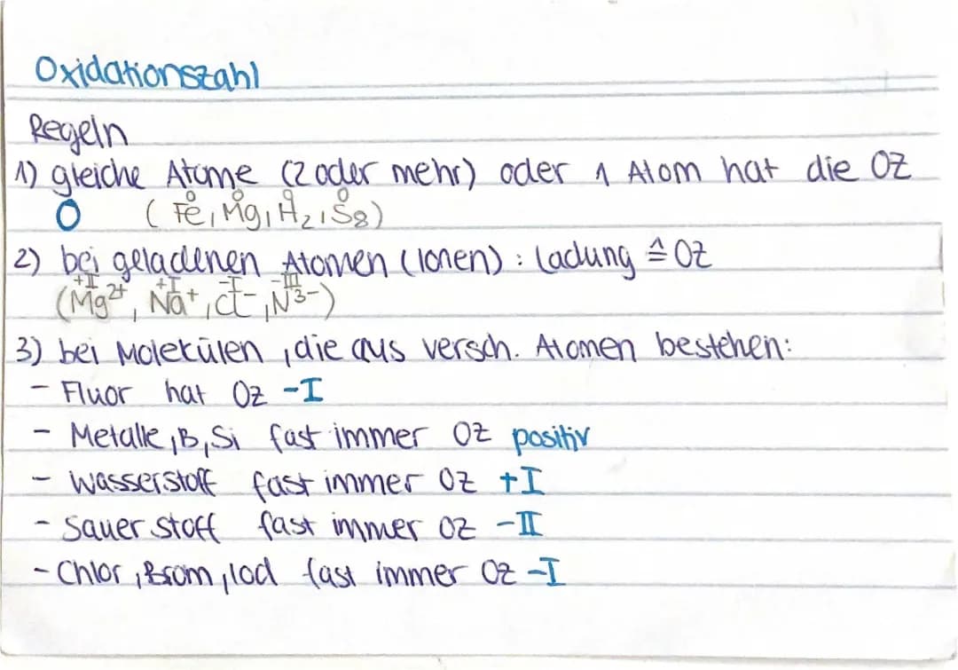 Oxidationszahl