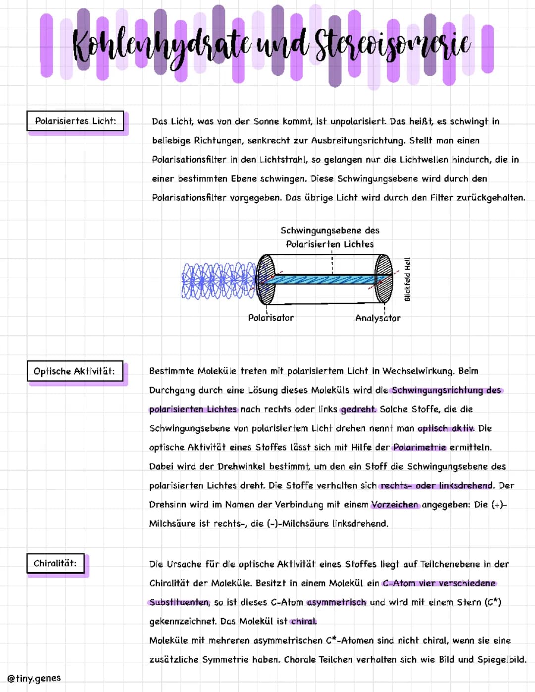 Kohlenhydrate und Stereoisomerie