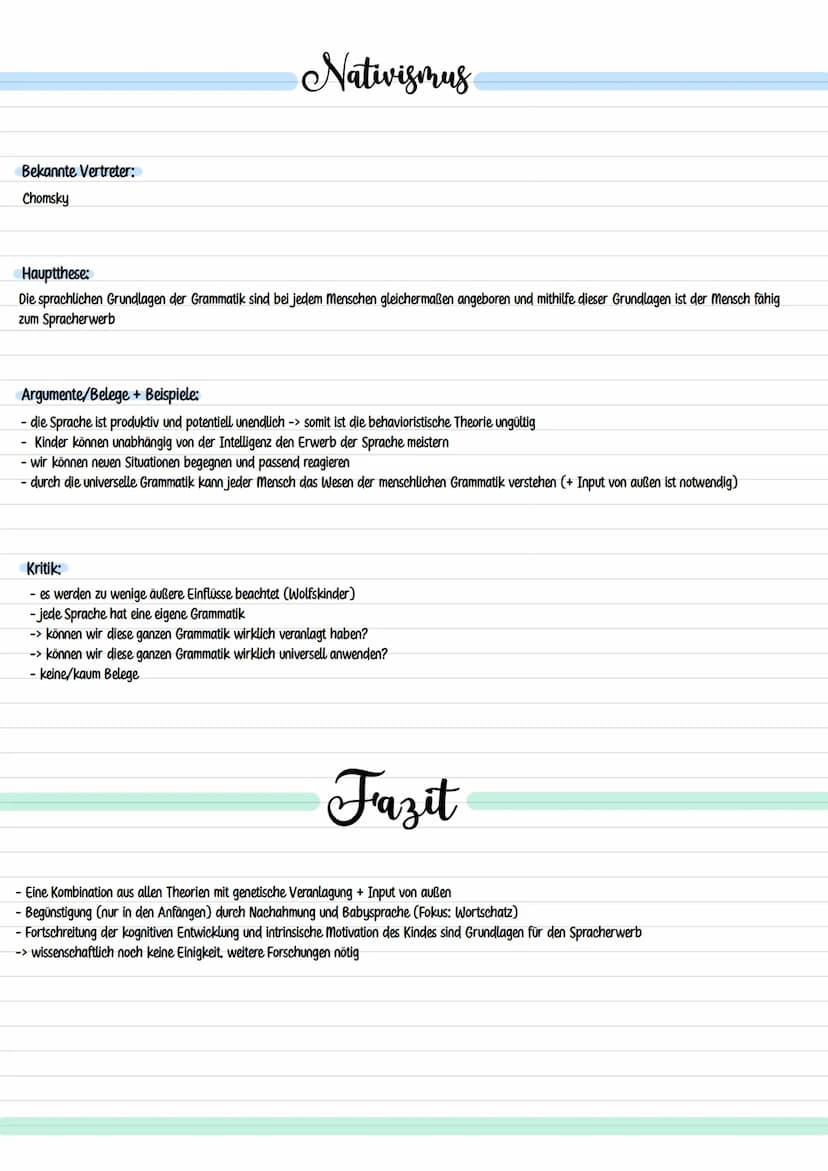  Bekannte Vertreter:
Pawlow und Skinner
Behaviorismus
Hauptthese:
Die Kinder geben aufgrund eines Stimuli spontane Lautäußerungen von sich u