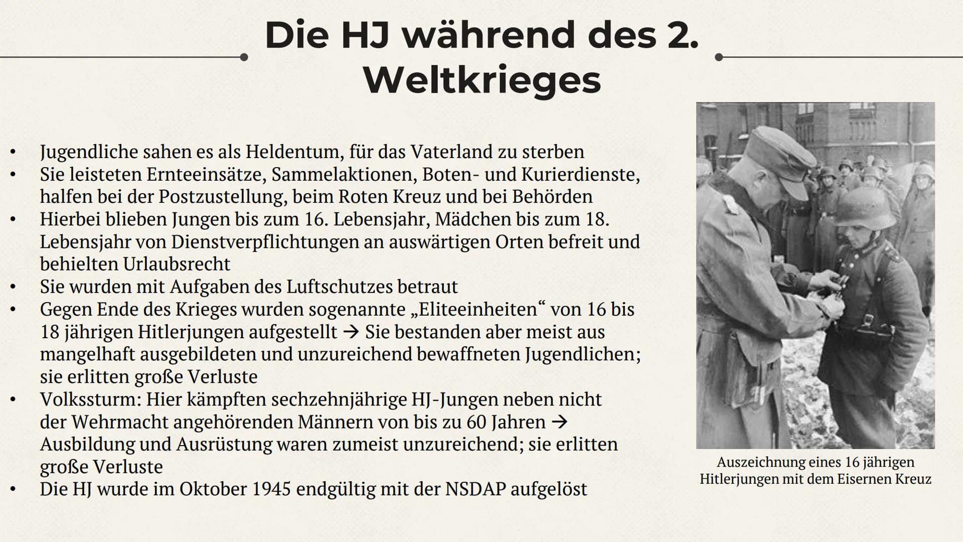 Die Hitlerjugend (HJ) Inhalt
1. Vorläufer
2. Entwicklung bis 1933
3. Die Hitlerjugend als Staatsjugend 1933 bis 1939
4. Was machte die HJ so