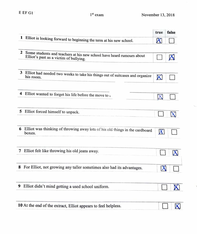 E EF G1
2nd exam
Teil A: Lese- und Schreibkompetenz integriert
Young people post vast amounts of
information about themselves online often
t