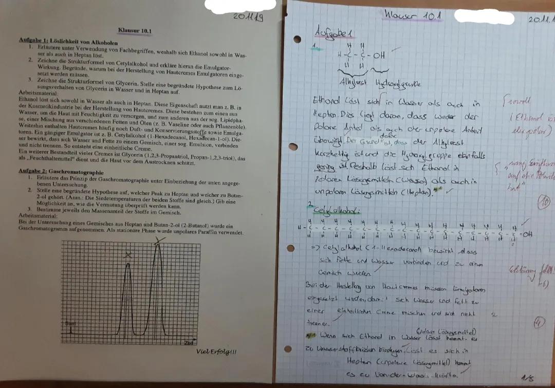 Warum löst sich Heptan nicht in Wasser? - Einfach erklärt mit Gaschromatographie und Cetylalkohol!