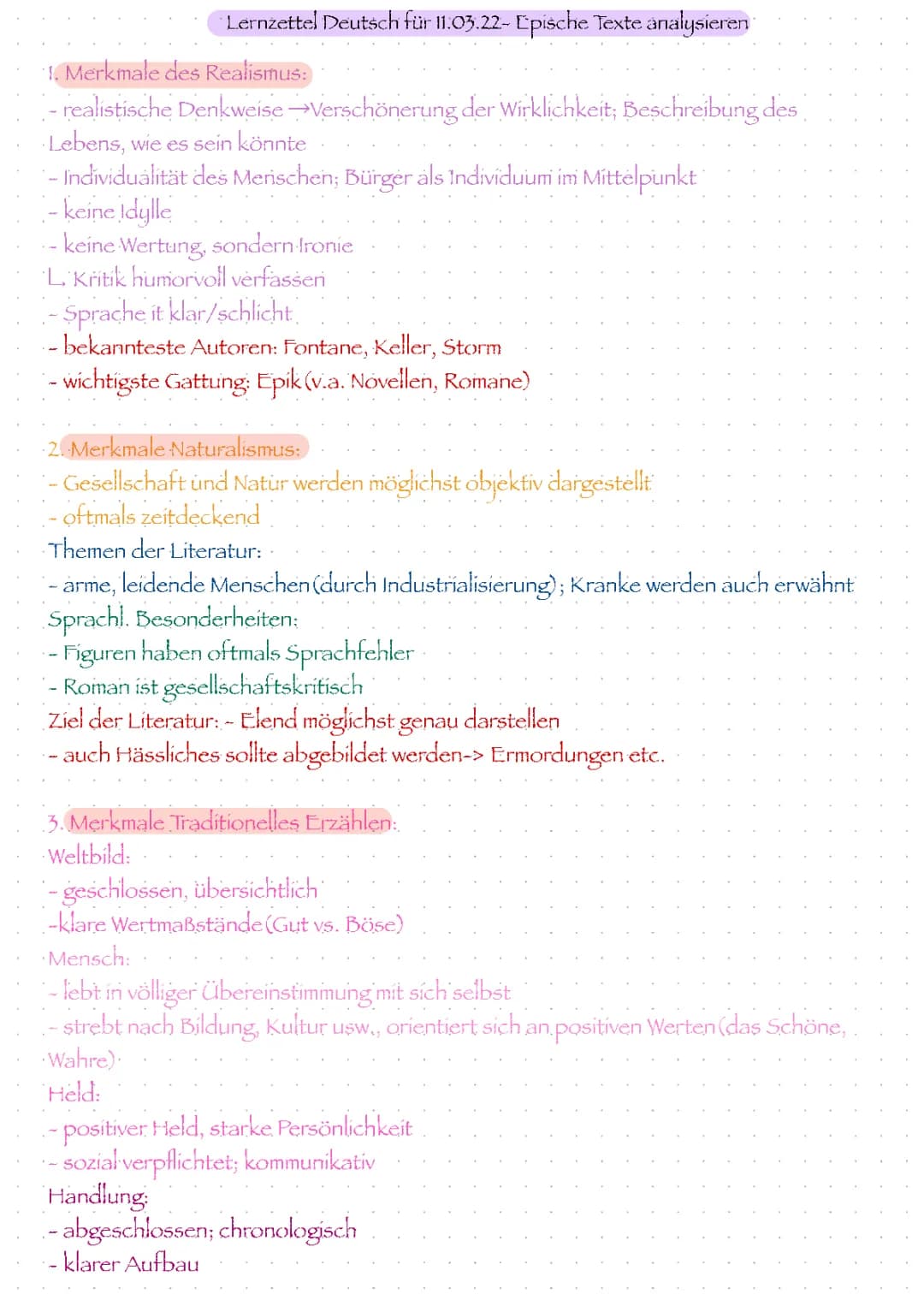 Epische Texte Analyse/Interpretation 