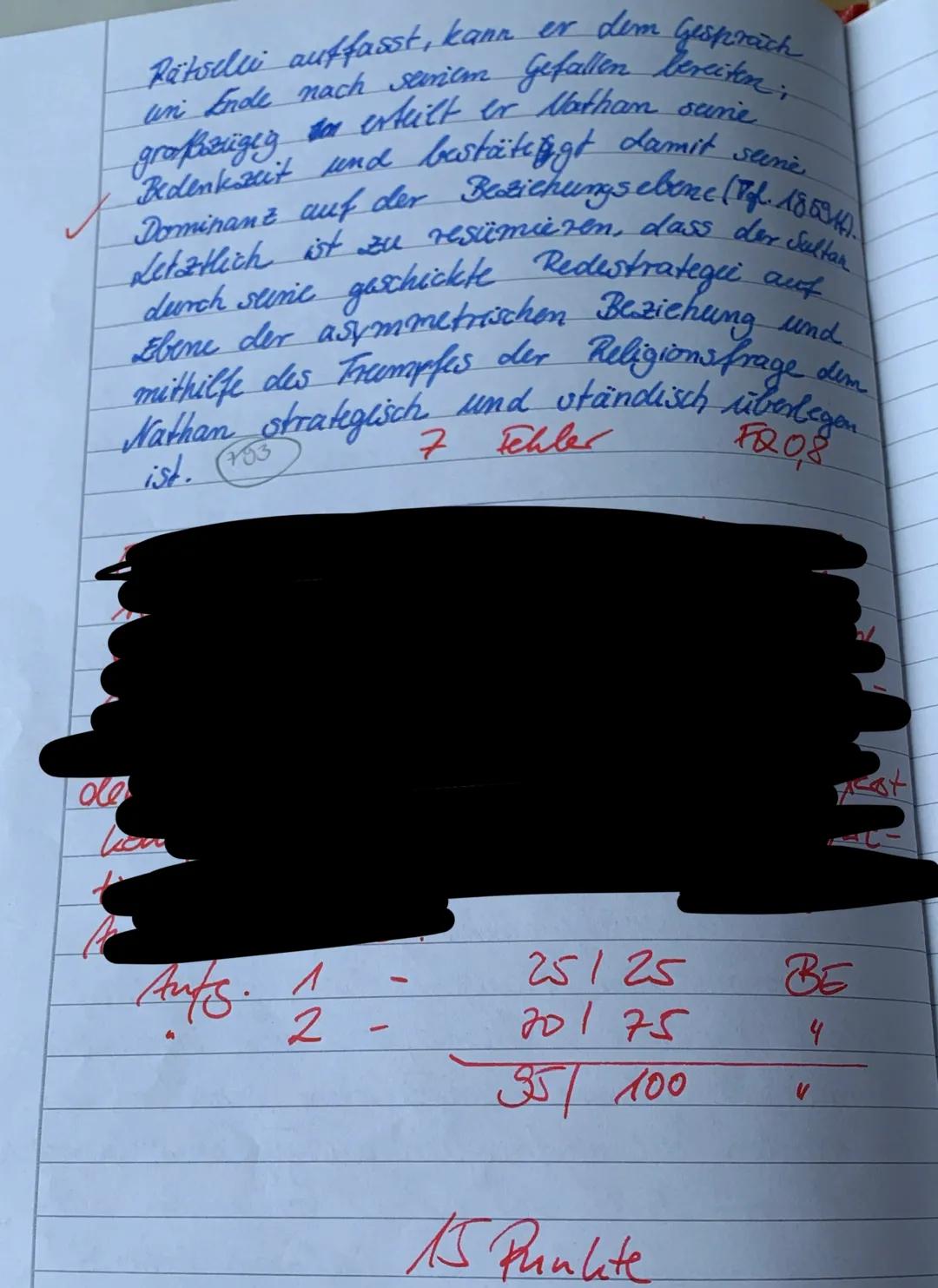 Nathan der Weise Klausur mit Lösung: Szenenanalyse & Zusammenfassung