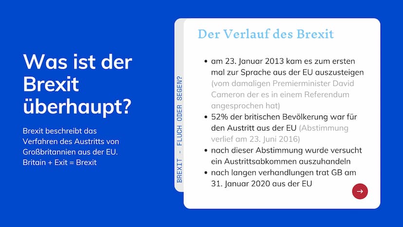 Brexit
Fluch oder Segen? Agenda
BREXIT - FLUCH ODER SEGEN?
Was ist der Brexit überhaupt?
- Der Verlauf des Brexit
-
Wieso der Austritt?
2 Ar