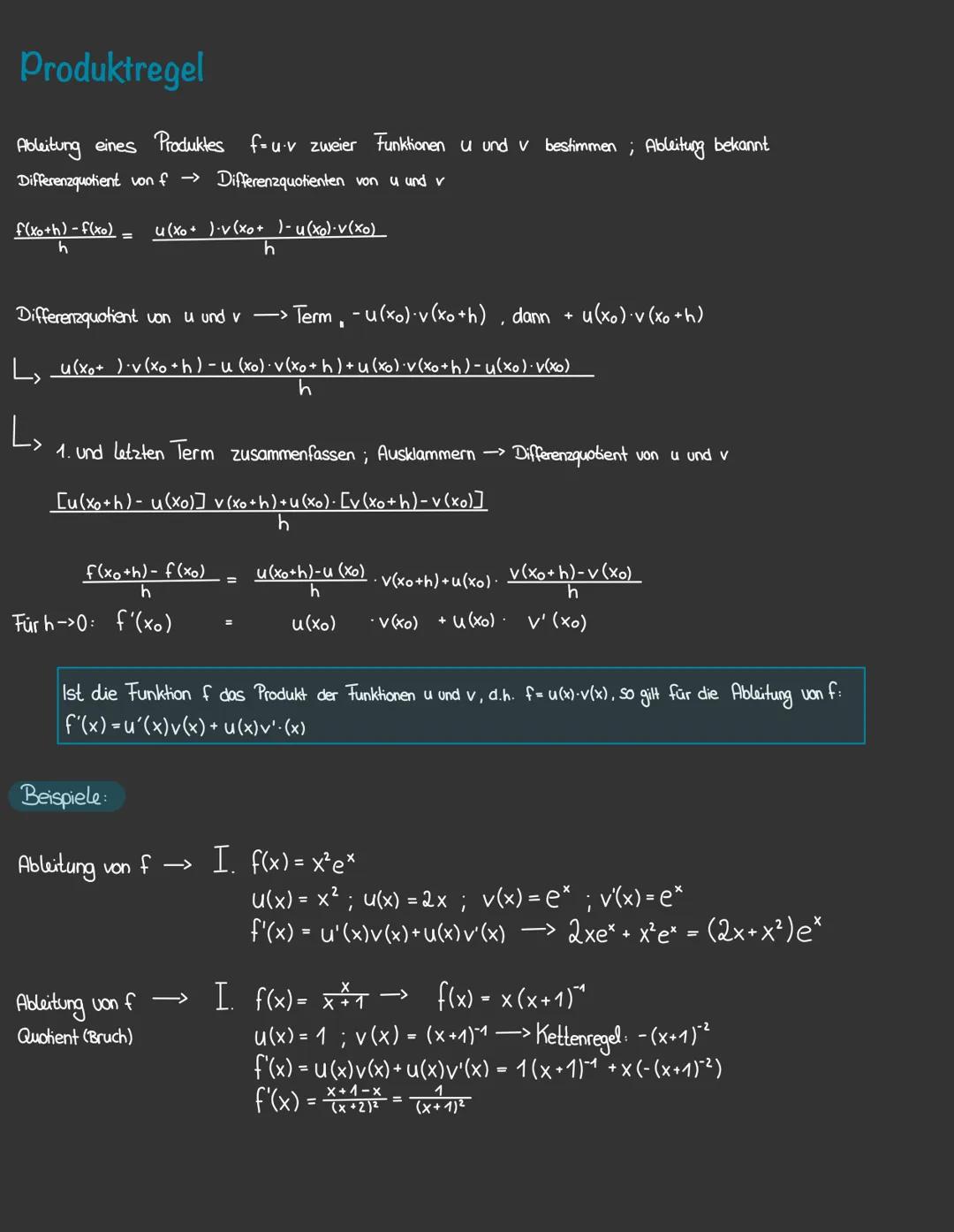 Differenzialrechnung
Durchschnittliche Änderungsrate - Differenzenquotient
Lokale Änderungsrate - Differenzialquotient
Ableitungsfunktion
Ab