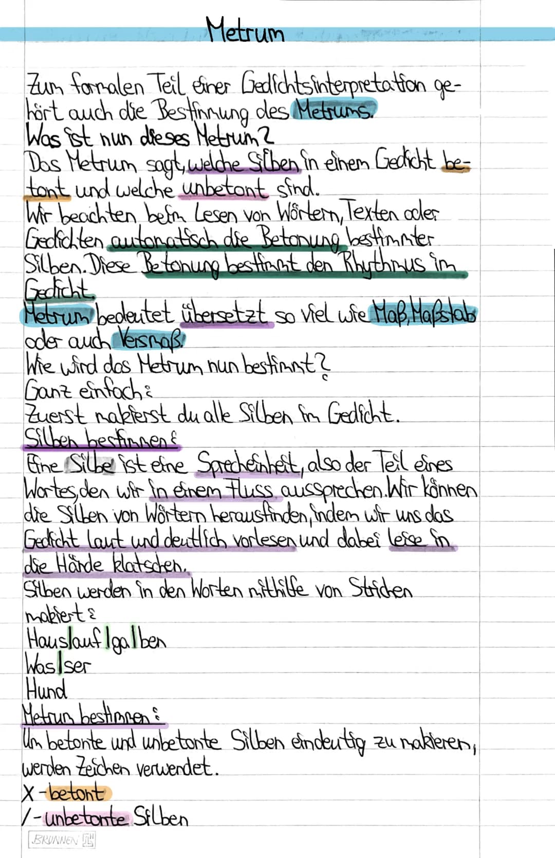 Metrum und Kadenz