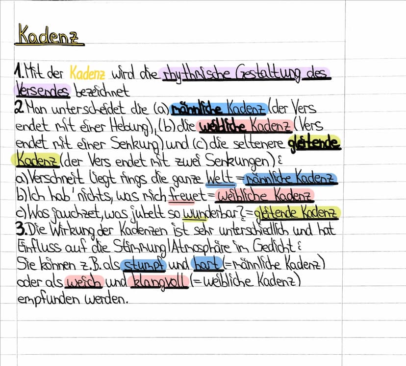 Metrum
Zum formalen Teil einer Gedichtsinterpretation ge-
hört auch die Bestimmung des Metrums.
Was ist nun dieses Metrum 2
Das Metrum sagt,