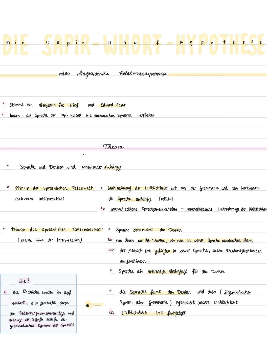 DENKEN UND SPRACHE
Grundpositionen
Vertreter und
Vorläufer
jede Sprache hat ihre eigene charak
tenptische Eigenart
40 der Einfluss der Sprac