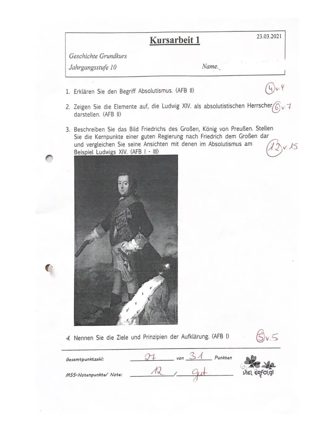 Kursarbeit Absolutismus 