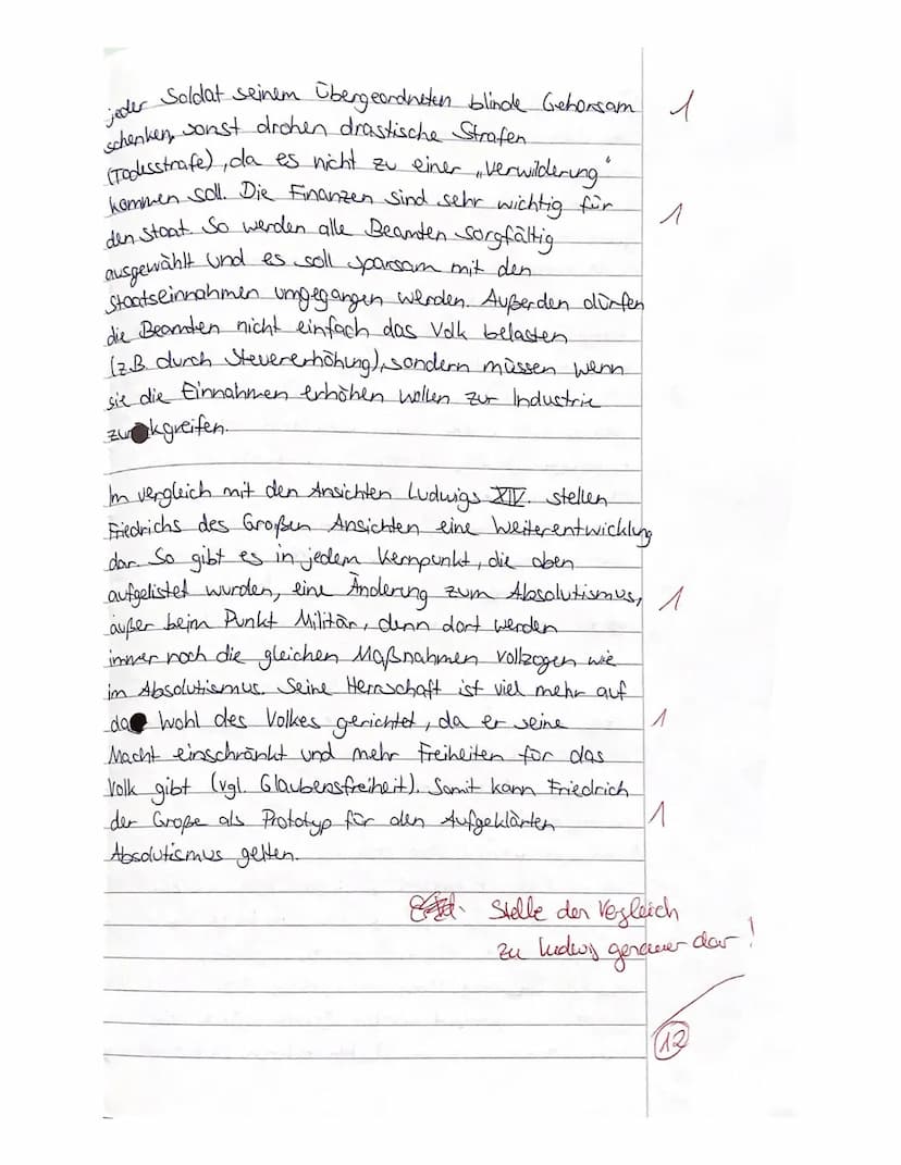 Geschichte Grundkurs
Jahrgangsstufe 10
Kursarbeit 1
1. Erklären Sie den Begriff Absolutismus. (AFB II)
4.4
2. Zeigen Sie die Elemente auf, d